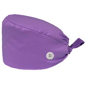 Ribbon Ties Ponytail <b>Scrub</b> <b>Caps</b> Satin Lined Surgical <b>Caps</b> 100% Polyester Unisex Solid Color with Logo Needle Detection - Product Image 2