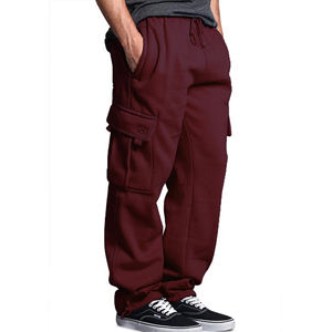 Pantalones de hombre personalizados de cintura media para gimnasio, pantalones Cargo deportivos, pantalones de chándal de algodón, Pantalones rectos de entrenamiento para hombre - Product Image 1