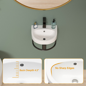 Free Shipping USA Stock White Ceramic Wash Basin Wall Hung Art Basin Modern <strong>Bathroom</strong> <strong>Sinks</strong> Wall Mount Hand Washing <strong>Bowl</strong> - Product Image 5