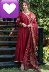 Robe Maxi brodée en mousseline de soie, dernière collection indienne et malaisienne, avec travail manuel lourd, offre spéciale, 2022 - Product Image 6