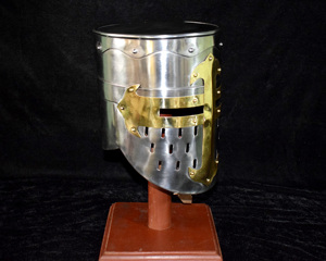 Casco Templario de calibre 18, réplica de recreación de cruzado de estilo antiguo de Metal troquelado para coleccionistas y entusiastas de la historia - Product Image 4