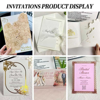 Carte d'invitation rose style français LOQ MOQ, bord festonné, cadre floral gaufré, découpe personnalisée, invitation bilingue pour mariage