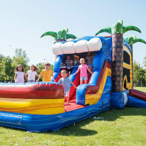 Château Gonflable Commercial Tropical avec Toboggan Eau Combo Wet Dry pour <span class=keywords><strong>Location</strong></span> Fêtes Enfants - Product Image 6