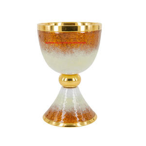 Calice de luxe en laiton doré 8 pouces de haut Calice religieux d'église ou gobelet fait à la main en gros et fournisseurs - Product Image 2