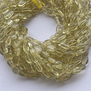 Perles ovales lisses en quartz citron jaune naturel de 6 mm, 8 mm, 10 mm, certifiées IGI, pour la création de bijoux - Product Image 2