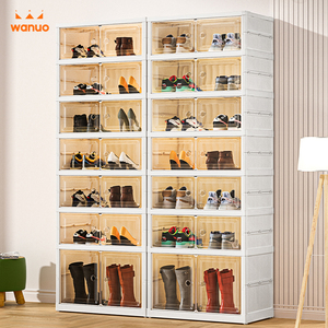 WANUO Multi-Tier Plastic <strong>Shoe</strong> Cabinet Easy to Install Foldable <strong>Shoe</strong> Organizer Plastic <strong>Shoe</strong> <strong>Organiser</strong> with 10-Minute Assembly - Product Image 2
