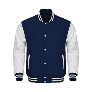 Unisex Custom <b>White</b> Leather Sleeves Stand Collar College Varsity <b>Jackets</b> for <b>Men</b> CollegeBaseballjacket for <b>men</b> DDP Shipping - Product Image 5