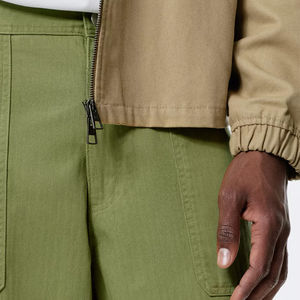 กางเกงคาร์โก้ผู้ชายผ้าแคนวาสลำลอง ทนทาน ระบายอากาศดี ทรงตรง คลาสสิก ติดกระดุม ทรงเอวกลาง มีกระเป๋า - Product Image 5