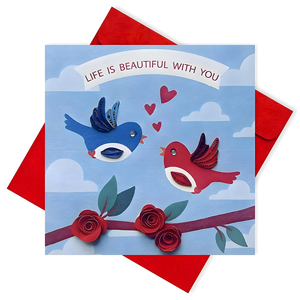 Tarjeta de felicitación de papel de Vietnam, tarjeta de filigrana de animales hecha a mano con elegante patrón en relieve de animales 3D - Product Image 5