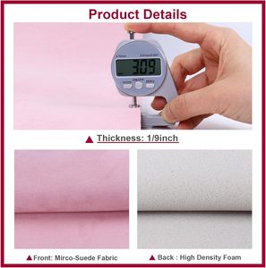 Tela de tapicería de techo de coche de material rosa con espuma - Product Image 6