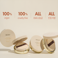 Fard compact hydratant végétalien minéral protecteur solaire SPF50+ PA+++ 12g avec applicateur 3D Airhole Puff, tenue longue durée 48h, poudre pour les pores