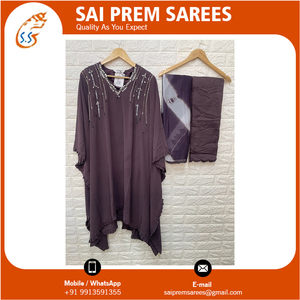 Kurti ผ้าฝ้ายสไตล์ Kaftan พร้อมกางเกงบุหรี่ดีไซน์เนอร์ shiburi duptta สำหรับผู้ใหญ่ - Product Image 5