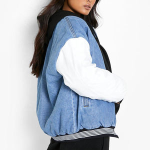 Veste de baseball universitaire tendance printemps pour femmes Patchwork peau de mouton manches en fourrure coton écologique décontracté hiver - Product Image 4