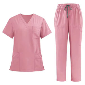 Ensemble de vêtements de gommage pour le personnel de salon, de spa et d'hôpital Tenue moderne décontractée avec haut et pantalon à manches courtes en tissu respirant - Product Image 1