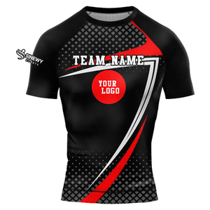 Haute qualité Rash Guard personnalisé à manches courtes MMA Compression Rash Guard pour hommes - Product Image 6