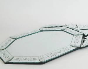 Miroir de Murano Vénitien Orné de Forme Octogonale Vintage, Miroir Mural Biseauté - Product Image 3