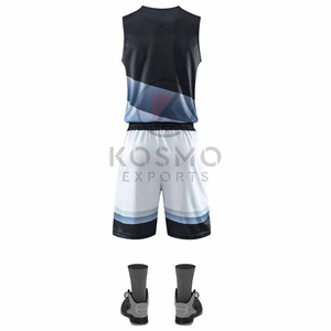 ชุดบาสเก็ตบอลแบบกลับด้านได้ตามสั่ง MOQ ต่ำ พิมพ์ลายด้วยความร้อน ระบายอากาศได้ดี โพลีเอสเตอร์ 100% โลโก้สั่งทำได้ รุ่นใหม่ - Product Image 2