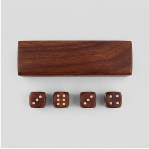 Wooden Dice <b>Box</b> <b>With</b> <b>Lid</b> Rectangular Shape Minimalist Design Polished Finish Storage For <b>Small</b> Items - Product Image 1