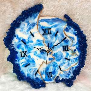 Reloj de Pared de Resina Epoxi - Tamaño y Forma Personalizados, Diseño Moderno Hecho a Mano, Funciona con Pilas, Decoración para el Hogar, Bodas, Sala de Estar, Oficina - Product Image 5