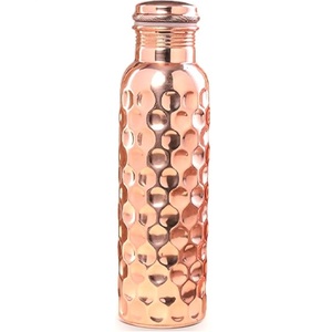 Botella de cobre puro en relieve con diseño de diamante para agua, jugo, leche y aniversario, Navidad, cumpleaños u regalos ocasionales - Product Image 2