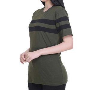2024 nueva llegada camiseta de mujer Color sólido Primavera Verano de manga corta suelta Casual cuello redondo ecológico OEM - Product Image 2