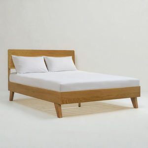 Cama de Plataforma de Madera Moderna OEM/ODM, Diseño Elegante con Cabecera, Tamaño Queen, Muebles de Dormitorio Sostenibles, Marca Personalizada de Vietnam - Product Image 1