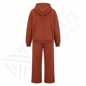 Conjunto de Dos Piezas de Moda Urbana, Chándal Personalizado para Mujer, 100% Algodón, Sudadera con Hombros Caídos, Chándal con Capucha, Color Personalizado - Product Image 2