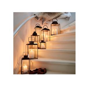 Artistic modern <b>large</b> metal <b>candle</b> lantern handcrafted decorative contemporary steel iron aluminum unique piece for home use - Product Image 5