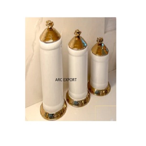 Matériau fantaisie moderne en acier inoxydable avec décoration de couleur blanc et or Boîte de décoration de luxe de créateur pour la meilleure vente - Product Image 1