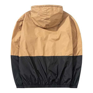 Veste coupe-vent légère à capuche pour homme en toile enduite, entièrement zippée, respirante, imperméable et coupe-vent, en polyester, pour l'extérieur - Product Image 2
