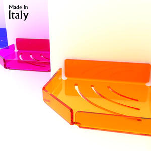 Toallero de acrílico transparente de diseño ADELE moderno, accesorio duradero y ahorrador de espacio para el hogar para baño, fabricado en Italia - Product Image 1