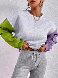 Sweat-shirt à capuche oversize pour femme, décontracté, coupe ample, pull en molleton de coton, manches longues, streetwear, logo personnalisé disponible - Product Image 2