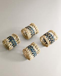 Anneaux de serviette tissés à la main en herbe de mer naturelle, porte-serviettes, décoration de table à manger, accessoires rustiques écologiques en provenance du Vietnam - Product Image 4