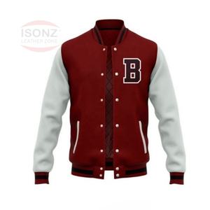 2024 veste universitaire Letterman de Baseball personnalisée pour hommes veste d'hiver de Style de rue avec broderie en chenille et manches en cuir - Product Image 1