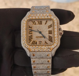 Moda de luxo Totalmente Iced Out Relógio De Pulso Handmade VVS Claridade <span class=keywords><strong>Moissanite</strong></span> Diamante Cronógrafo Preço Barato para Homens e Mulheres