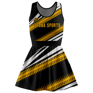 Uniformes de pom-pom girl personnalisés, ensemble haut et jupe rouge et blanc, tissu extensible en spandex, tenue de cheerleading, entraînement d'équipe, OEM - Product Image 6