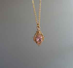 Pendentif élégant en quartz rose, argent sterling 925 plaqué or 14 carats, bijoux faits à la main, cadeau pour elle - Product Image 3