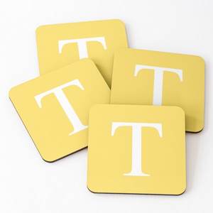 Alphabetic Mango Wood/Acacia Wood Over Printed Tea Serving Coasters <b>4</b> Pieces Set Coasters Tissue Box <b>Dinning</b> Table and <b>Chair</b> Set - Product Image 2