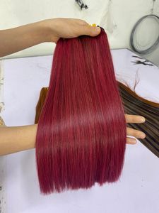 Extensions de cheveux humains 100% vietnamiennes de qualité supérieure, couleur vin rouge, prix de gros, qualité supérieure - Product Image 4