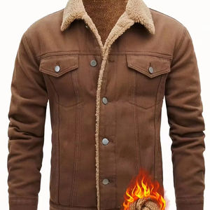 Chaqueta Vaquera de Mezclilla para Hombre, Estilo Nuevo Premium, con Lana, Manga Larga, Ajustada, con Múltiples Bolsillos, Moda Casual para Exteriores, Chaquetas Clásicas - Product Image 1