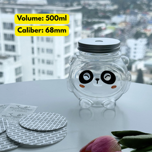 ขวดเครื่องดื่มพลาสติกสำหรับสัตว์เลี้ยงรูปทรงอ้วน500มล. พร้อมฝาปิดอลูมิเนียมและรูฟางจากโรงงานเวียดนาม - Product Image 6