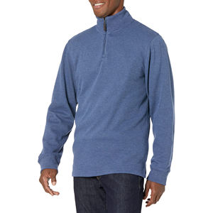 Wholesale High Quality <b>Mens</b> Long Sleeve <b>Quarter</b> <b>Zip</b> Sweatshirts Custom Logo Blank Cotton Blended Breathable Casual Sports Shirts - Product Image 3