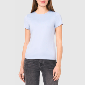 Camisetas informales de manga corta para mujer Camisetas ajustadas de color sólido de alta calidad para mujer en material de alta calidad personalizado - Product Image 4