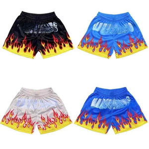 Pantalones cortos para hombre de la mejor calidad, pantalones cortos deportivos de playa con estampado personalizado, pantalones cortos transpirables de malla con patrón de flores densas para hombre - Product Image 6