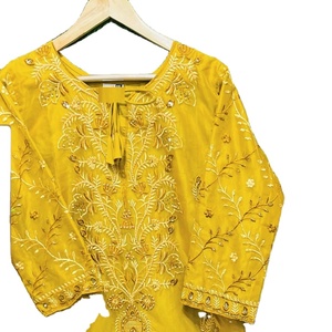 Nouvelle Collection Cousu Lourd Pakistanais Organza Brodé Travail Salwar Kameez Costume avec Soie Dupatta - Product Image 2