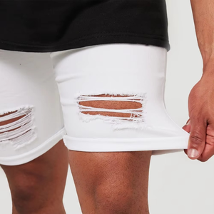 Ropa informal de verano para hombre, alta calidad, cómoda, elástica, blanca, con cremallera rasgada, botón transpirable, respetuoso con el medio ambiente, personalizable - Product Image 4