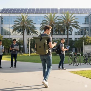 Mochila ecológica para hombre, mochila para portátil vegana con cremallera a la moda, ligera, elegante, resistente al agua, para uso diario en viajes, para estudiantes - Product Image 2