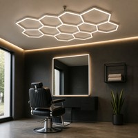 Plafonnier LED hexagonal modulaire, luminaire en nid d'abeille, dimmable, personnalisable, éclairage intérieur commercial