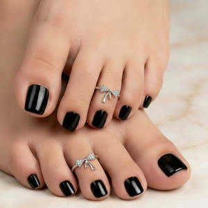 NOVAMART Fine Hallmarked 925 <b>Silver</b> Fashion <b>Toe</b> <b>Ring</b> with Bow Design Gift for Her Wholesale Export - Product Image 1