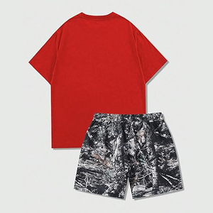 Ensemble t-shirts et shorts surdimensionnés décontractés pour hommes, à séchage rapide, respirants et à manches courtes. - Product Image 3